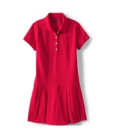 Lands' End Little Girls Short Sleeve Mesh Pleated Polo Dress