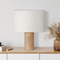 Mia Led Table Lamp with Maple Wood Base, Bulb Included (16")