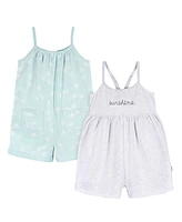 Gerber Toddler Girls Sleeveless Romper Jumpsuit, 2 Pack