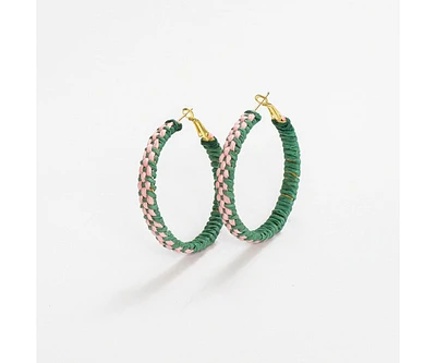 Ink + Alloy Holly Two-Color Woven Raffia Hoops