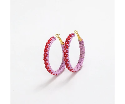 Ink + Alloy Holly Two-Color Woven Raffia Hoops