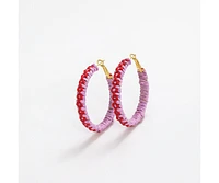 Ink + Alloy Holly Two-Color Woven Raffia Hoops