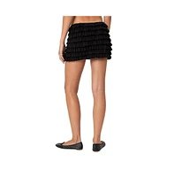 Edikted Blank Space ruffled mini skirt