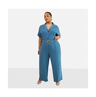 Rebdolls Women's Padma Linen Belted Jumpsuit