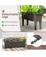 Slickblue 2 Pieces Raised Garden Beds Self-Watering Planter Box with Detachable Legs and Drainage Hole