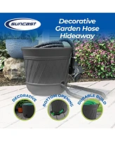 Suncast 14 x 12" Resin Decorative Hideaway Outdoor Garden Hose Storage Pot, Gray