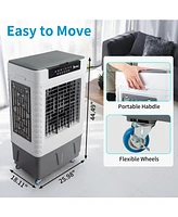 Yescom 4120 Cfm Evaporative Air Cooler 200W 3 in 1 Portable Swamp Cooler & Humidifier,50L Top Water Tank,3 Modes & 7.5H Timer,90° Oscillation Portable