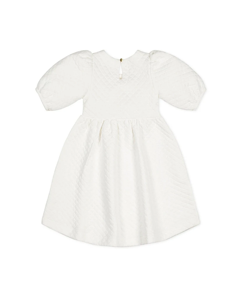 Hope & Henry Baby Girls Quilted Puff Sleeve Dress