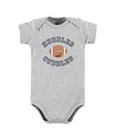 Hudson Baby Boys Cotton Bodysuit, Pant and Shoe Set, Football Huddles Short Sleeve, 0-3 Months
