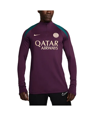 Men's Nike Paris Saint-Germain Strike Drill / Performance Quarter-Zip Long Sleeve Top