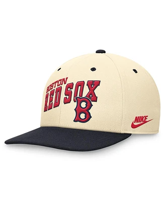 Nike Men's Cream/Navy Boston Red Sox Rewind Cooperstown Collection Performance Snapback Hat