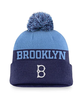 Nike Men's Royal Brooklyn Dodgers Rewind Peak Cuffed Knit Hat with Pom