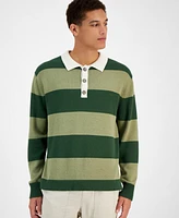 Sun + Stone Men's Stripe Polo Sweater, Created for Macy's