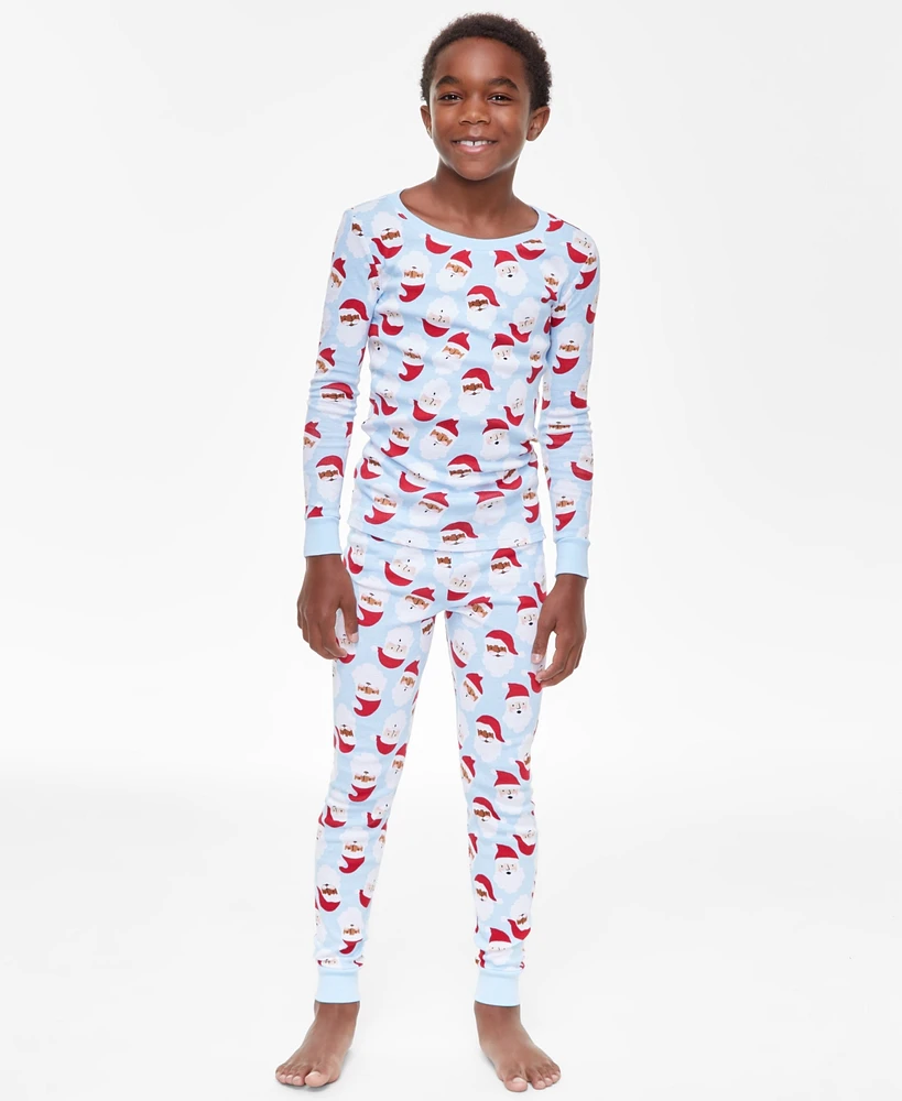 Family Pajamas Little & Big Kids Santa Toss Cotton Snug-Fit Matching Christmas Set, Created for Macy's