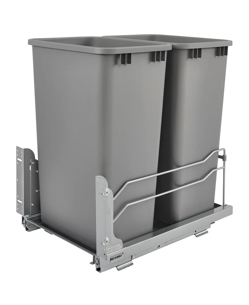 Rev-a-Shelf Double Pull Out Trash Can 50 Qt with Soft-Close, 53WC-2150SCDM-217