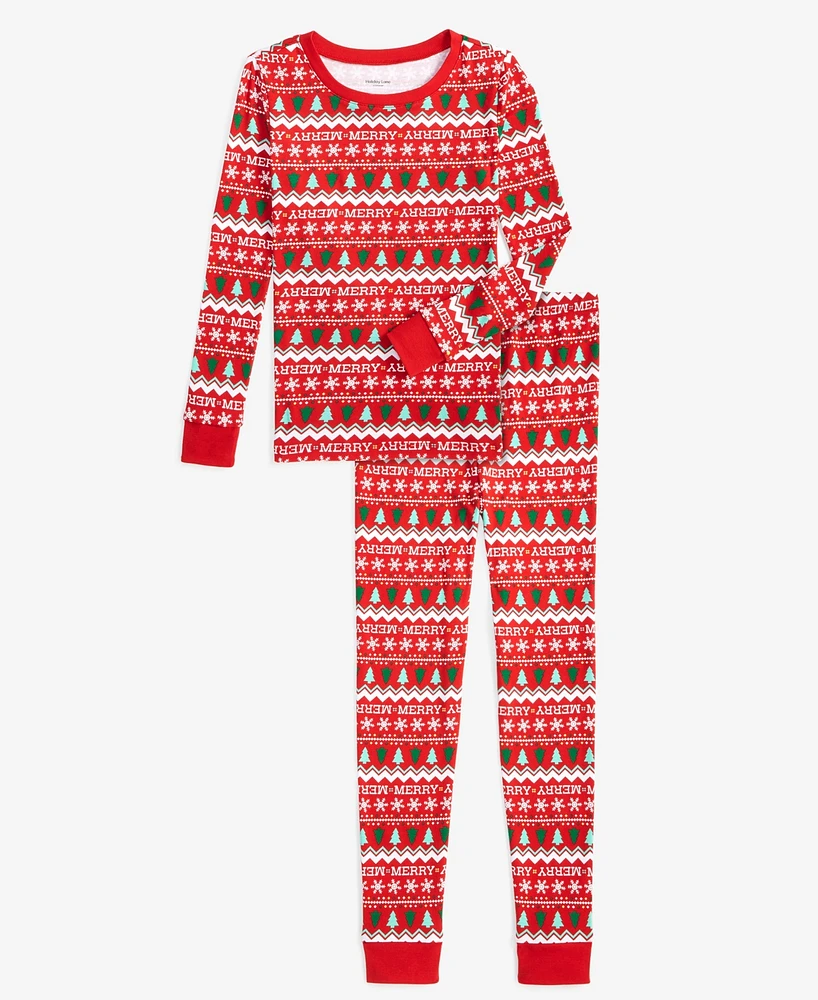 Family Pajamas Little & Big Kids 2-Pc. Cotton Snug-Fit Merry Mix It Matching Christmas Pajamas, Created for Macy's