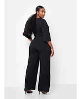 Rebdolls Plus Size Karma Pleated Wide Leg Jumpsuit