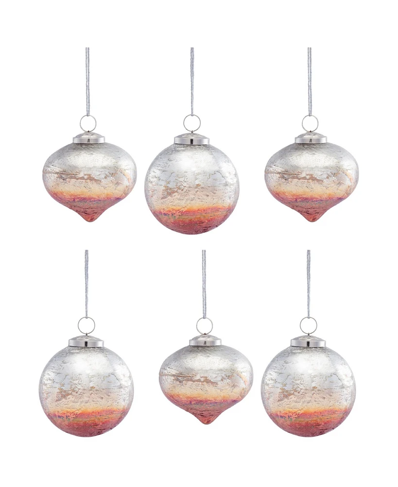 Slickblue Ombre Glass Ball And Onion Ornament (Set of 6)