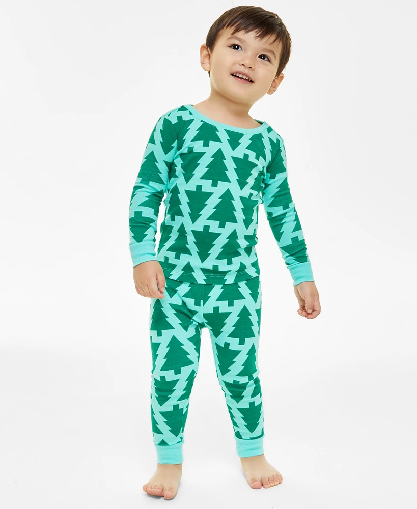 Holiday Lane Toddler Trees Cotton Snug Fit Matching Family Pajamas Set, Created for Macy's