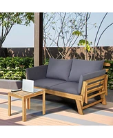 Slickblue Adjustable Patio Convertible Sofa with Thick Cushion