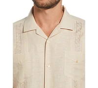 Cubavera Men's Embroidered Two-Pocket Short Sleeve Button-Front Guayabera Shirt