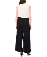 Msk Women's Glittered Pull-On Palazzo Pants