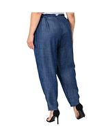 Standards & Practices Plus Paper Bag Waist Tencel Crop Pants