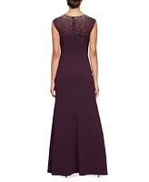 Alex Evenings Women's Embellished Ruffled Gown