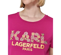 Karl Lagerfeld Paris Women's Embellished Graphic T-Shirt