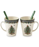 Spode Christmas Tree 2024 Annual 4 Piece Mug & Spoon Set, Created for Macy's