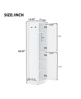 Streamdale Furniture Tall Bathroom Cabinet with Adjustable Shelf and Hook