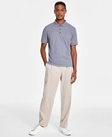 Alfani Men's Stretch Textured Stripe Jacquard Polo, Created for Macy's