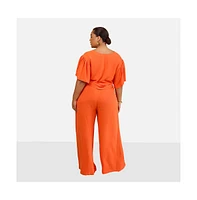 Rebdolls Plus Leticia Linen Wide Leg Pants