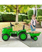 Slickblue 12V Kids Ride On Tractor with Trailer and Remote Control