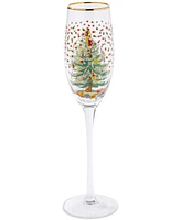 Spode Christmas Tree Polka Dot Champagne Flutes, Set of 4