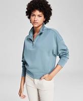 And Now This Women's Quarter-Zip Scuba Sweatshirt, Created for Macy's