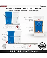 Rev-a-shelf Double Pull Out Trash Can 35 Qt for Kitchen, BluWht, Rv-18KD-11RC-S