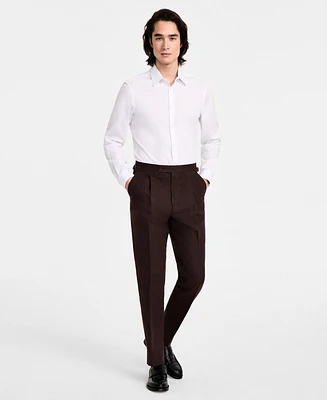 Calvin Klein Men's Slim-Fit Linen-Blend Dress Pants