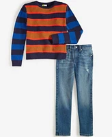 Epic Threads Little Big Boys Colorblocked Stripe Sweater Slim Fit Lexington Jeans Created For Macys