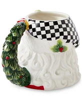 Spode Christmas Tree Black & White Santa Mug