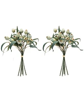 Slickblue Set of 2 Pod Bundles - 14” Styrofoam & Polyester Decorative Accents for Home