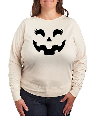 Hybrid Apparel Pumpkin Face Plus Graphic Pullover