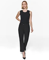 Karl Lagerfeld Paris Women's Mid-Rise Slim-Leg Pants