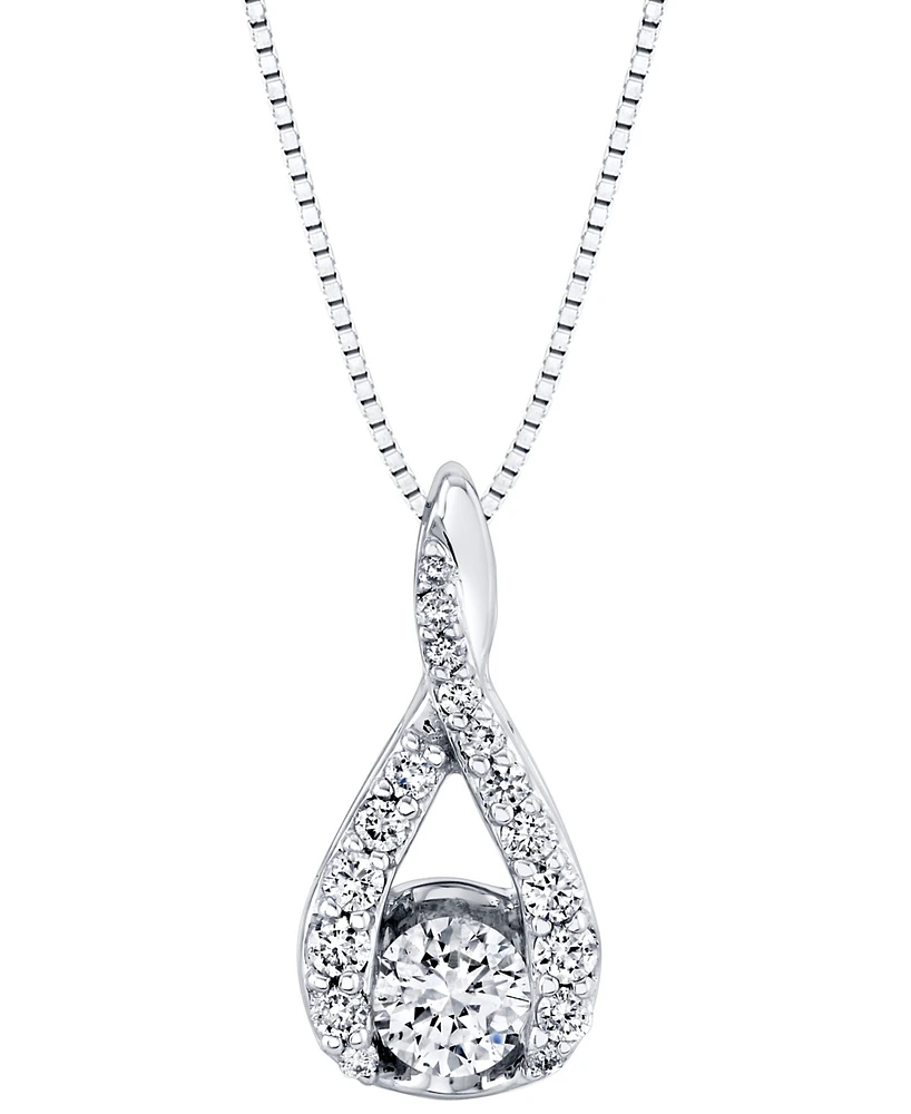 Sirena Diamond Swirl Frame 18" Pendant Necklace (3/8 ct. t.w.) in 14k White Gold