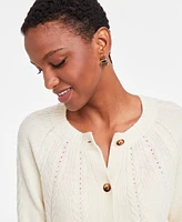 On 34th Women's Cable-Knit Button-Front Cardigan, Created for Macy's