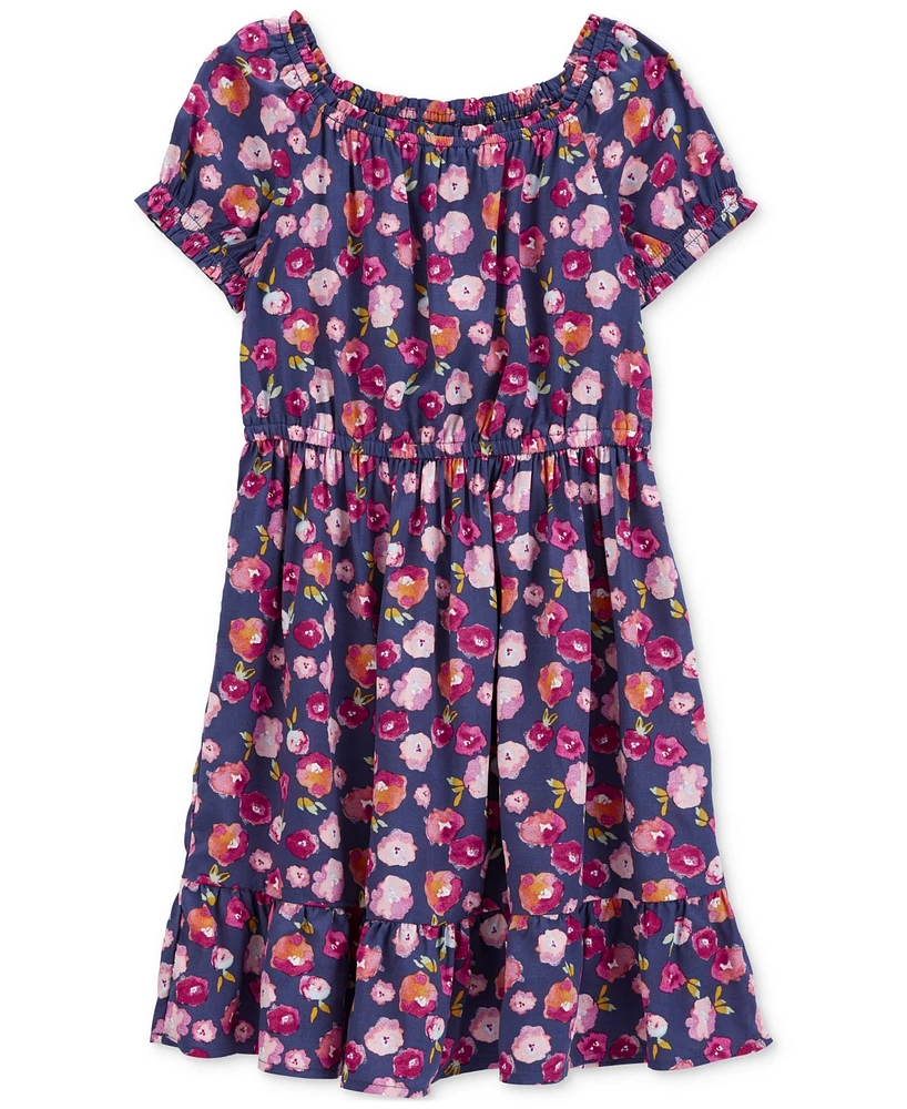 Carter's Little & Big Girls Floral Drop-Waist Poplin Dress