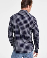 Michael Kors Men's Slim-Fit Stretch Windowpane Check Button-Down Shirt