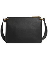 Donna Karan New York Glenwood Zippered Leather Crossbody with Tassel Detail