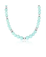 American West Jewelry Sterling Silver and Graduated Amazonite Gemstone Bead Necklace