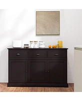 Slickblue 3 Drawers Sideboard Buffet Storage with Adjustable Shelves